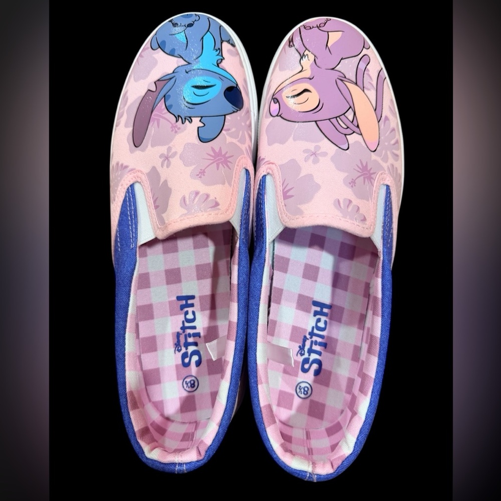 Stitch Women's Slip-On Sneakers - Pink and Purple